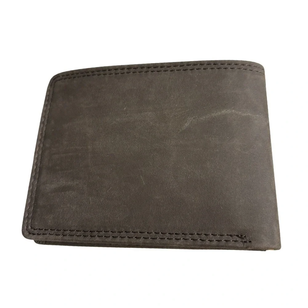 Timberland‎ PRO Brown Leather Bifold Wallet Classic Removable ID Case Normcore